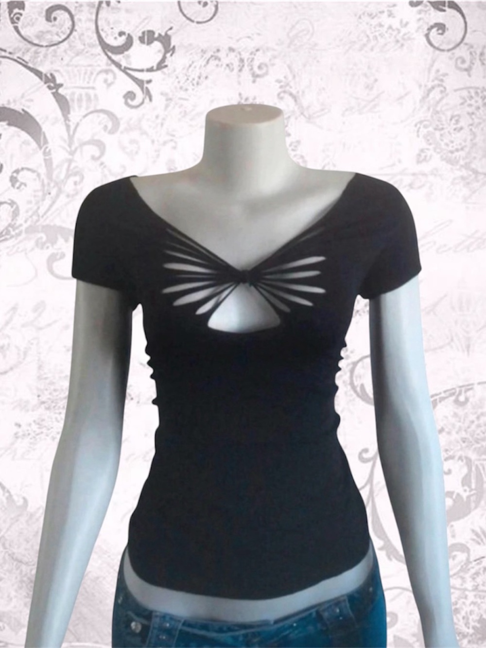 black cut out top